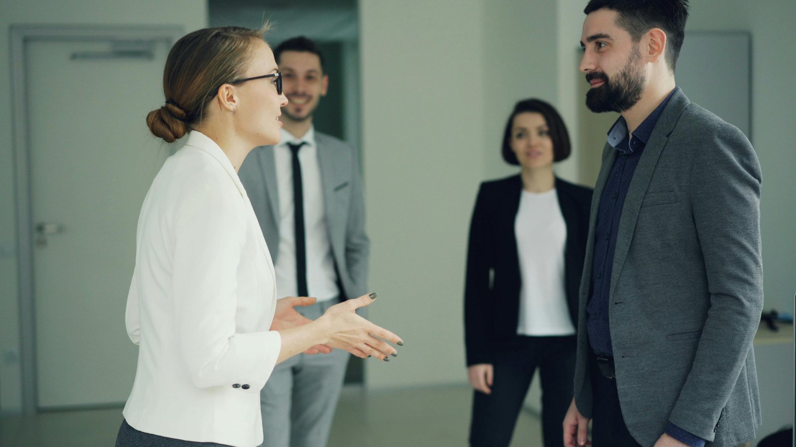 Client reviewing property purchase options